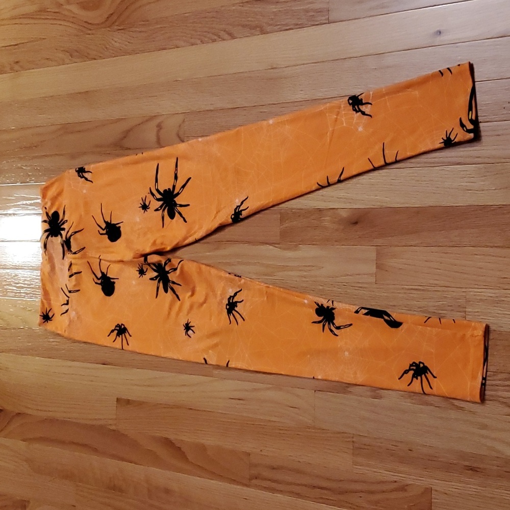 Orange & Black Spider & Spiderweb Lularoe Leggings